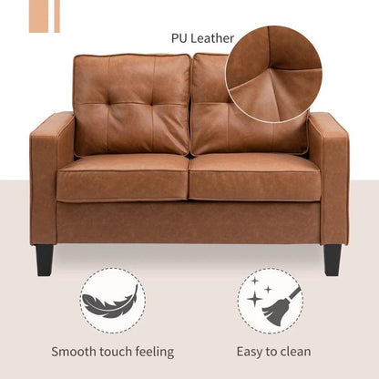 Executive Faux Leather Loveseat | Chestnut Brown - Toronto Liquidation Warehouse