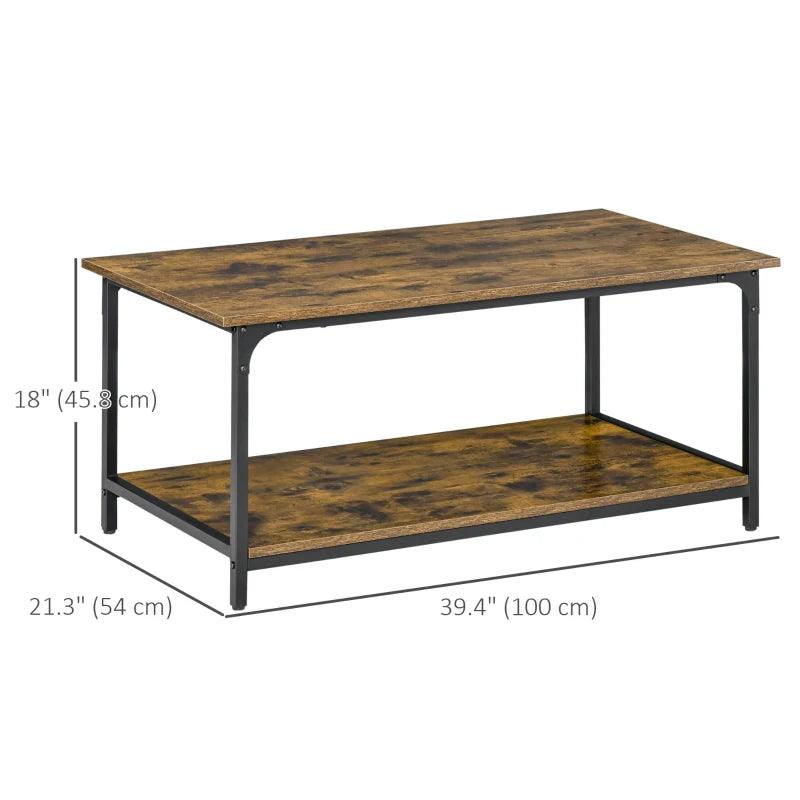 Industrial Coffee Table - Brown - Toronto Liquidation Warehouse