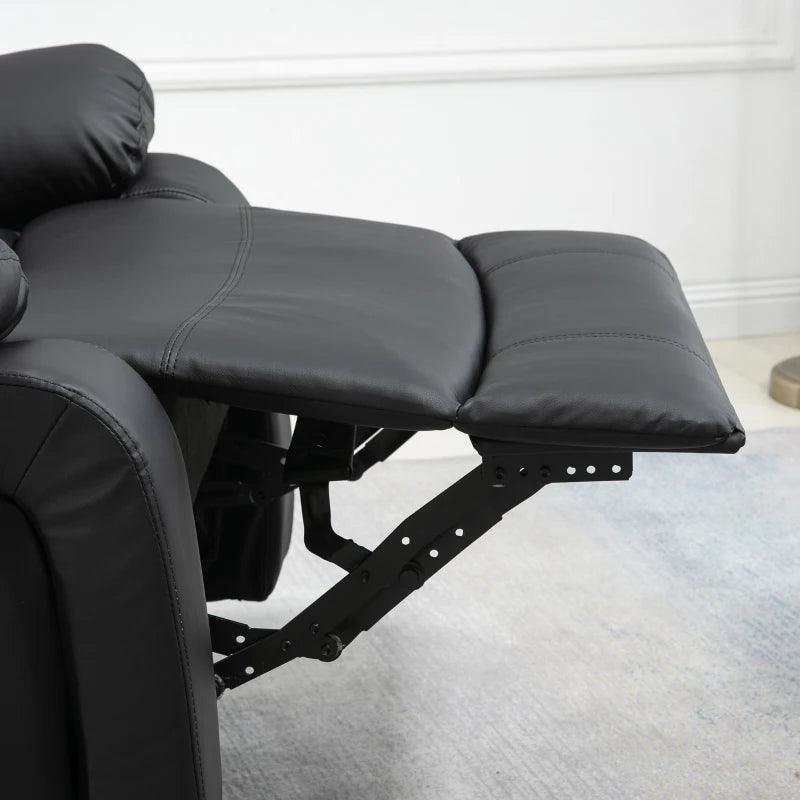 Elite Faux Leather Massage Recliner | Jet Black - Toronto Liquidation Warehouse