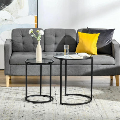 Modern Glass Round Nesting Tables - Toronto Liquidation Warehouse