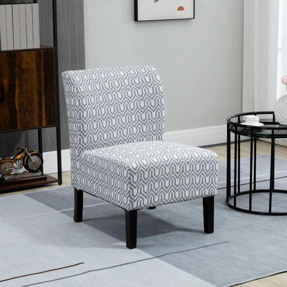 Classic Armless Accent and Dining Chair | White/Grey - Toronto Liquidation Warehouse