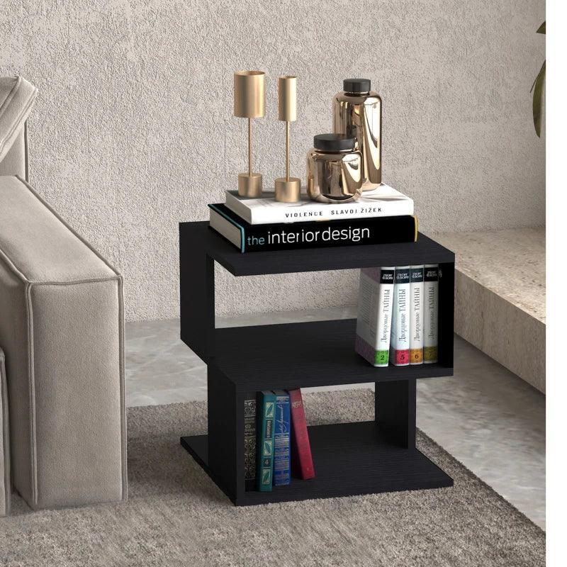 Modern S-Shaped Side Table - Black - Toronto Liquidation Warehouse