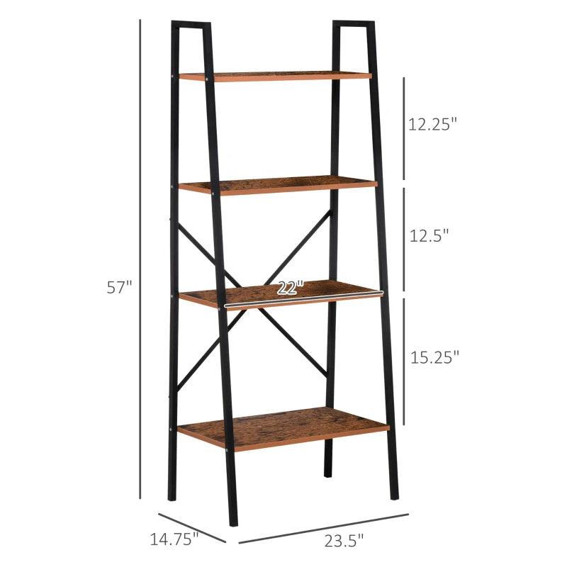 Industrial Ladder Bookshelf | Brown - Toronto Liquidation Warehouse