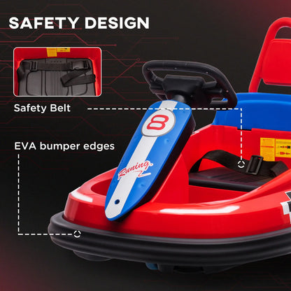 6V Battery Powered Electric Ride on Kids Bumper Car with 360° Rotation