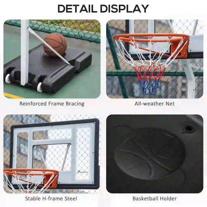 Classic Full Sized Adjustable Portable Basketball Net with Stand
