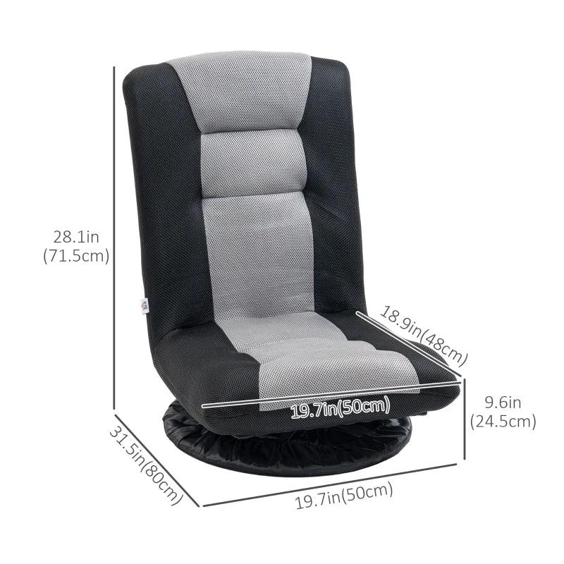 Folding Floor Mesh Gaming Chair | Space Grey - Toronto Liquidation Warehouse