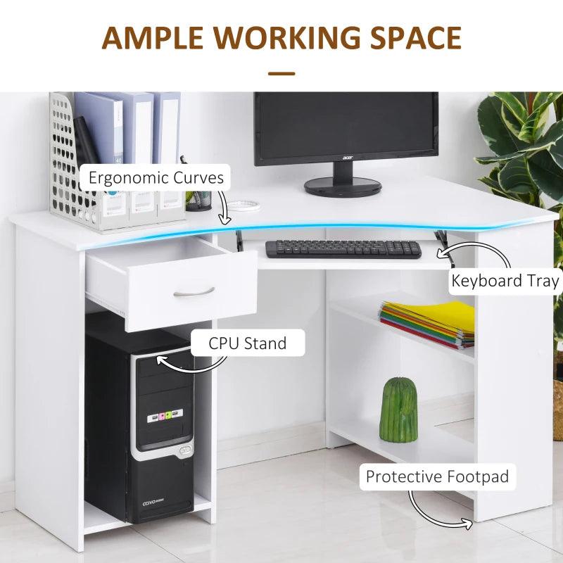 Modern Compact Corner Computer and Office Desk (White) - Toronto Liquidation Warehouse