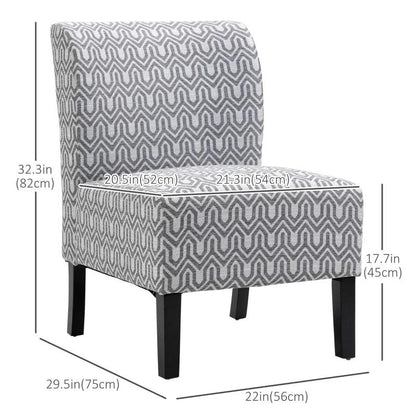 Classic Armless Accent and Dining Chair | White/Grey - Toronto Liquidation Warehouse