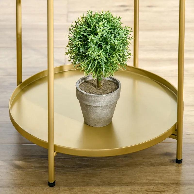 Contemporary Round Side Table - Gold - Toronto Liquidation Warehouse