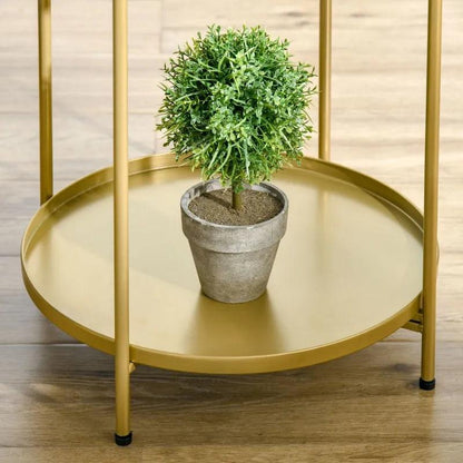 Contemporary Round Side Table - Gold - Toronto Liquidation Warehouse