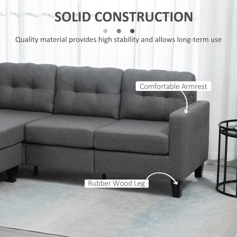 Modern L-Shaped Sectional Sofa with Chaise Lounge | Light Grey - Toronto Liquidation Warehouse