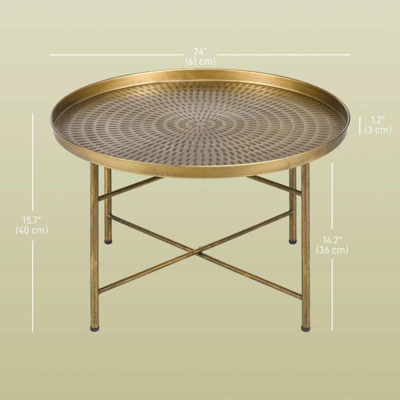 Contemporary Round Coffee Table - Gold - Toronto Liquidation Warehouse