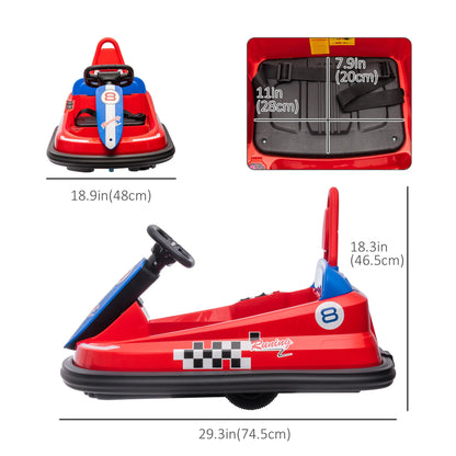 6V Battery Powered Electric Ride on Kids Bumper Car with 360° Rotation