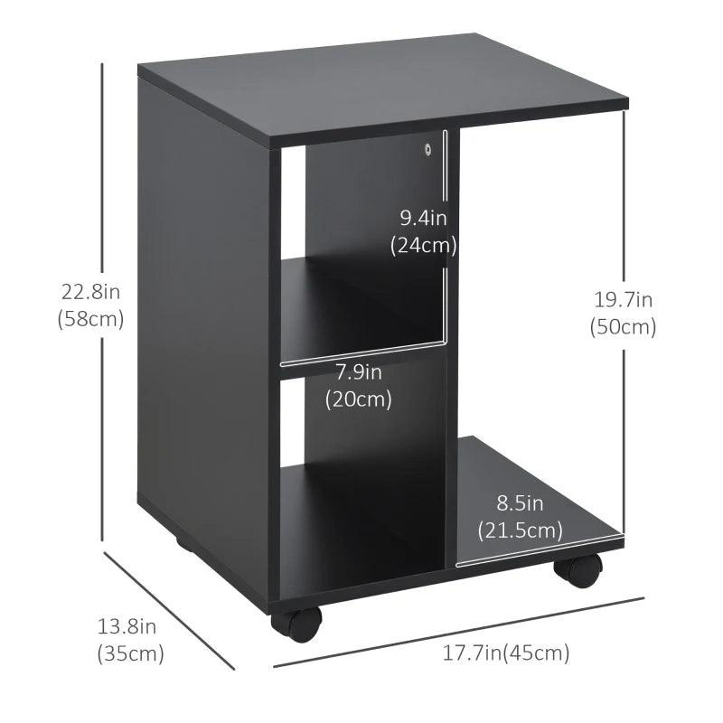 Modern Mobile C-Shaped Side Table - Black - Toronto Liquidation Warehouse