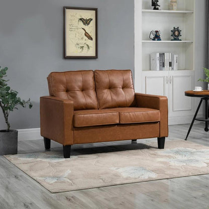 Executive Faux Leather Loveseat | Chestnut Brown - Toronto Liquidation Warehouse