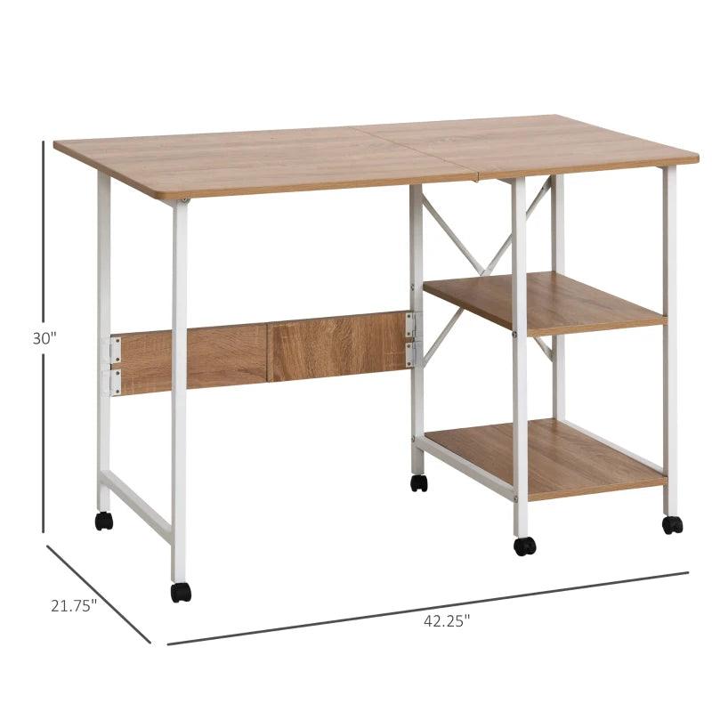 Compact Folding Computer and Office Desk (White) - Toronto Liquidation Warehouse