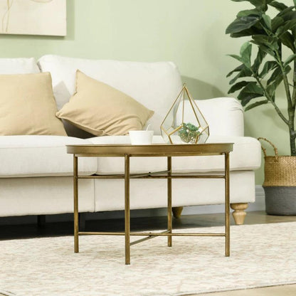 Contemporary Round Coffee Table - Gold - Toronto Liquidation Warehouse