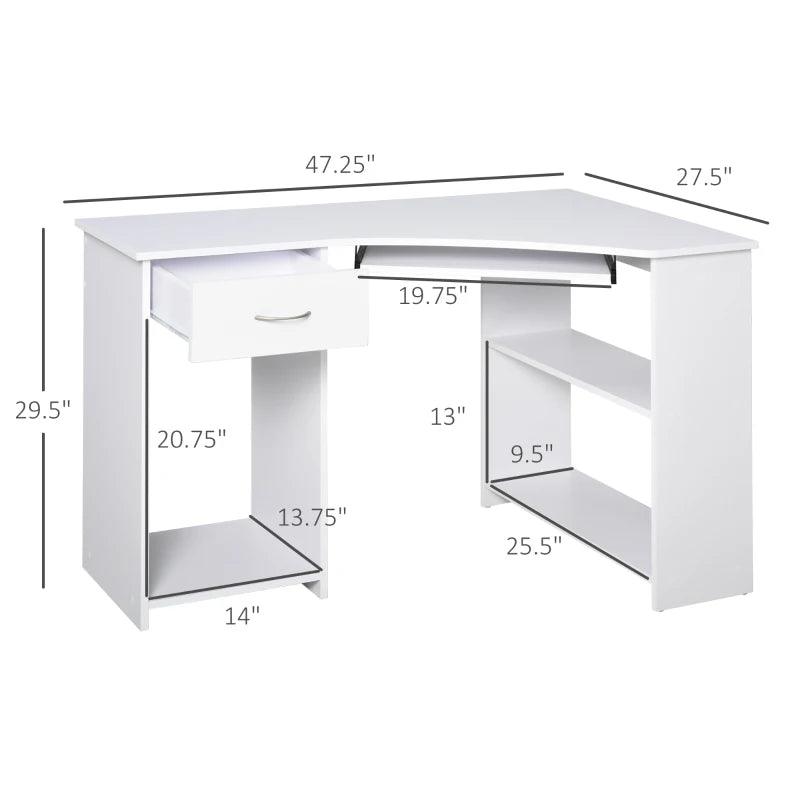 Modern Compact Corner Computer and Office Desk (White) - Toronto Liquidation Warehouse