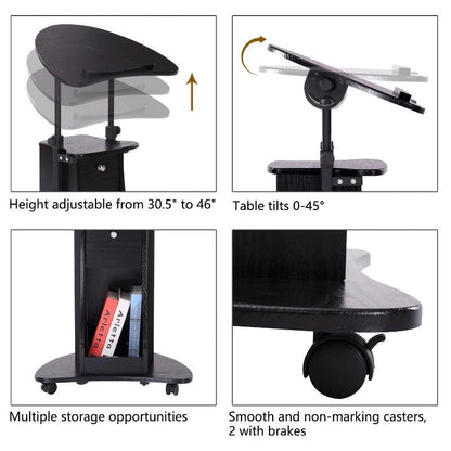 Adjustable Mobile Lectern with Wheels (Black) - Toronto Liquidation Warehouse