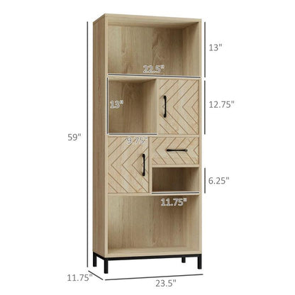 Rustic Bookshelf and Storage Cabinet | Brown - Toronto Liquidation Warehouse