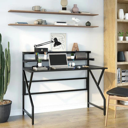 Compact Carbon Style Computer and Office Desk (Black) - Toronto Liquidation Warehouse