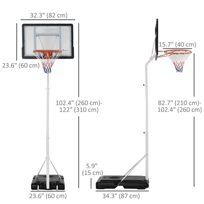Classic Full Sized Adjustable Portable Basketball Net with Stand