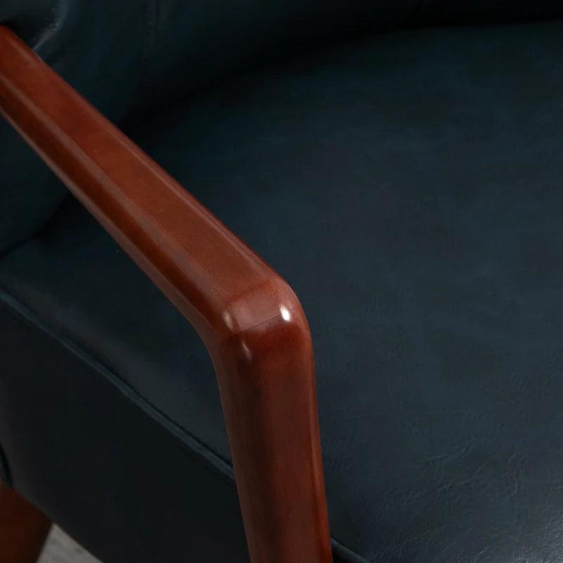 Faux Leather Modern Accent Chair | Navy Blue - Toronto Liquidation Warehouse