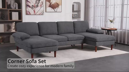 Modern sectional couch featuring plush cushions and sleek design for stylish relaxation.