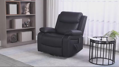 Luxurious massage recliner featuring plush faux leather and adjustable settings.