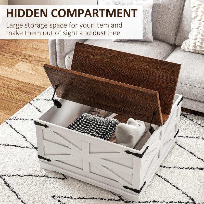 Modern Farmhouse Trunk Coffee Table - White - Toronto Liquidation Warehouse