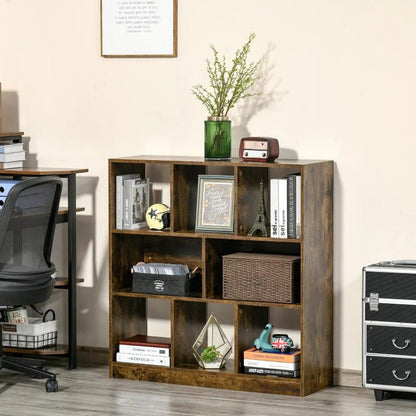 Rustic Square Bookshelf | Brown - Toronto Liquidation Warehouse