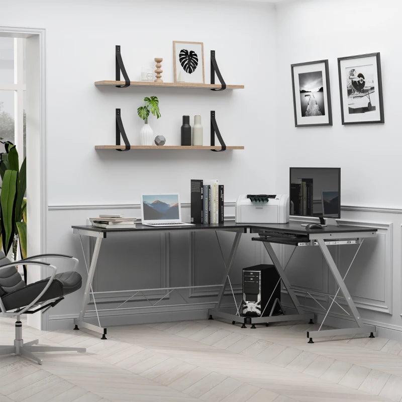 Modern L-Shaped Computer and Office Desk (Grey) - Toronto Liquidation Warehouse