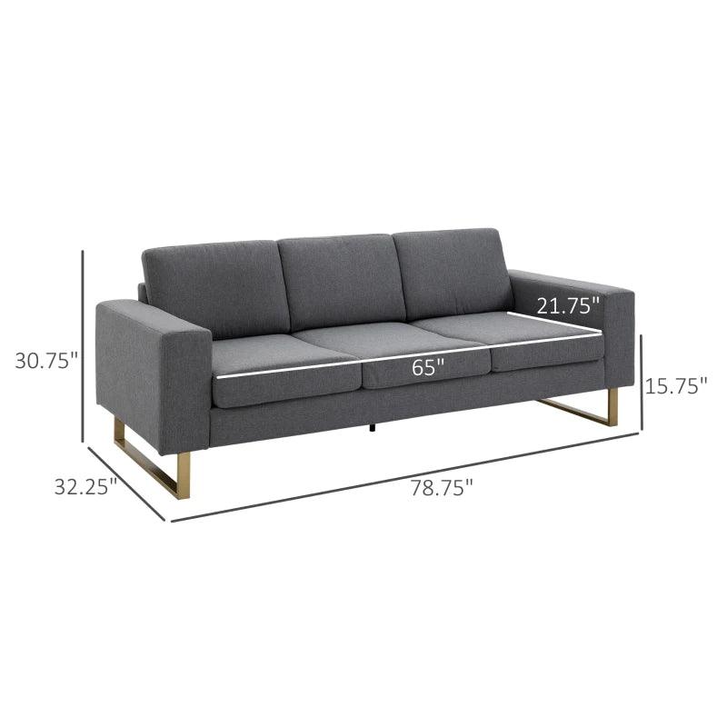 Modern 3-Seater Sofa | Slate Grey - Toronto Liquidation Warehouse