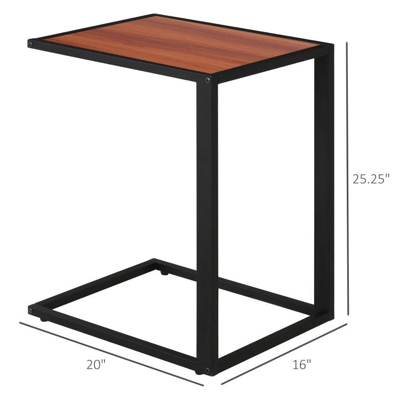 Industrial C-Shaped Side Table - Brown - Toronto Liquidation Warehouse