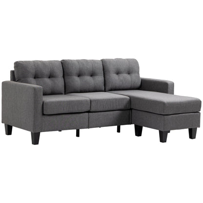 Modern L-Shaped Sectional Sofa with Chaise Lounge | Light Grey