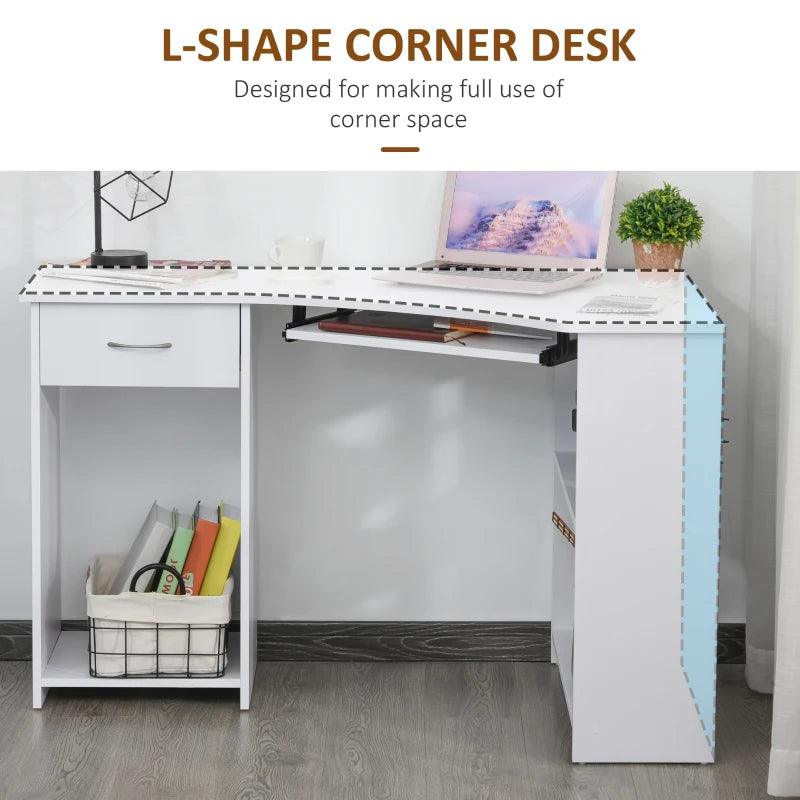 Modern Compact Corner Computer and Office Desk (White) - Toronto Liquidation Warehouse