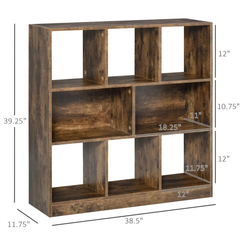 Rustic Square Bookshelf | Brown - Toronto Liquidation Warehouse