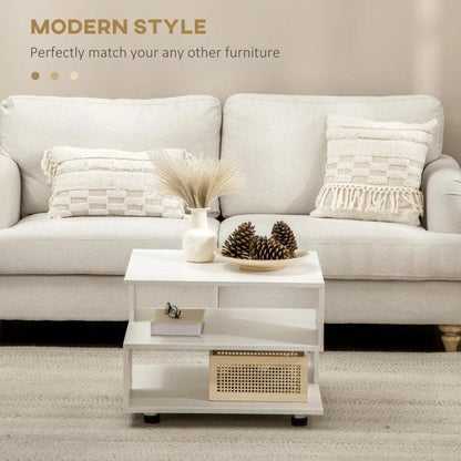 Modern C-Shaped Coffee Table - White - Toronto Liquidation Warehouse