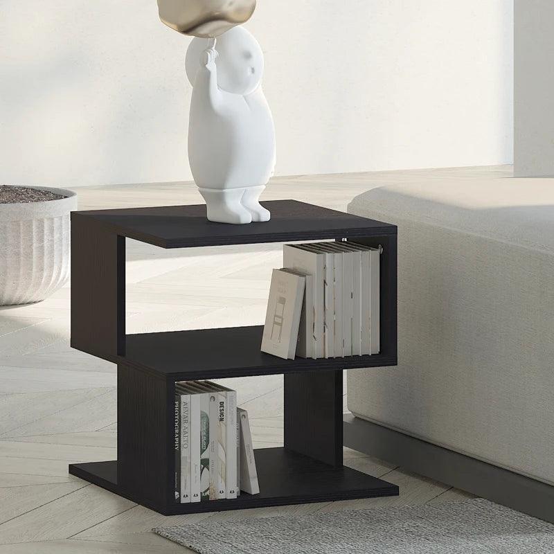 Modern S-Shaped Side Table - Black - Toronto Liquidation Warehouse