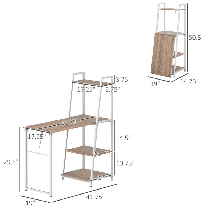 Folding Ladder Computer and Office Desk (White) - Toronto Liquidation Warehouse