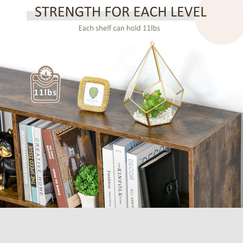 Rustic Square Bookshelf | Brown - Toronto Liquidation Warehouse