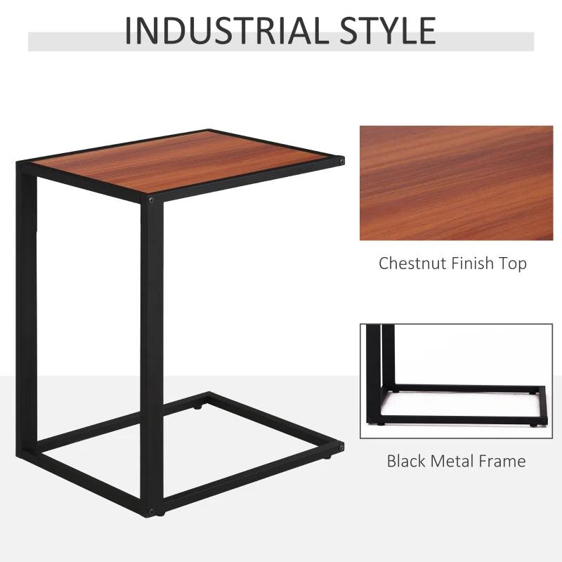 Industrial C-Shaped Side Table - Brown - Toronto Liquidation Warehouse