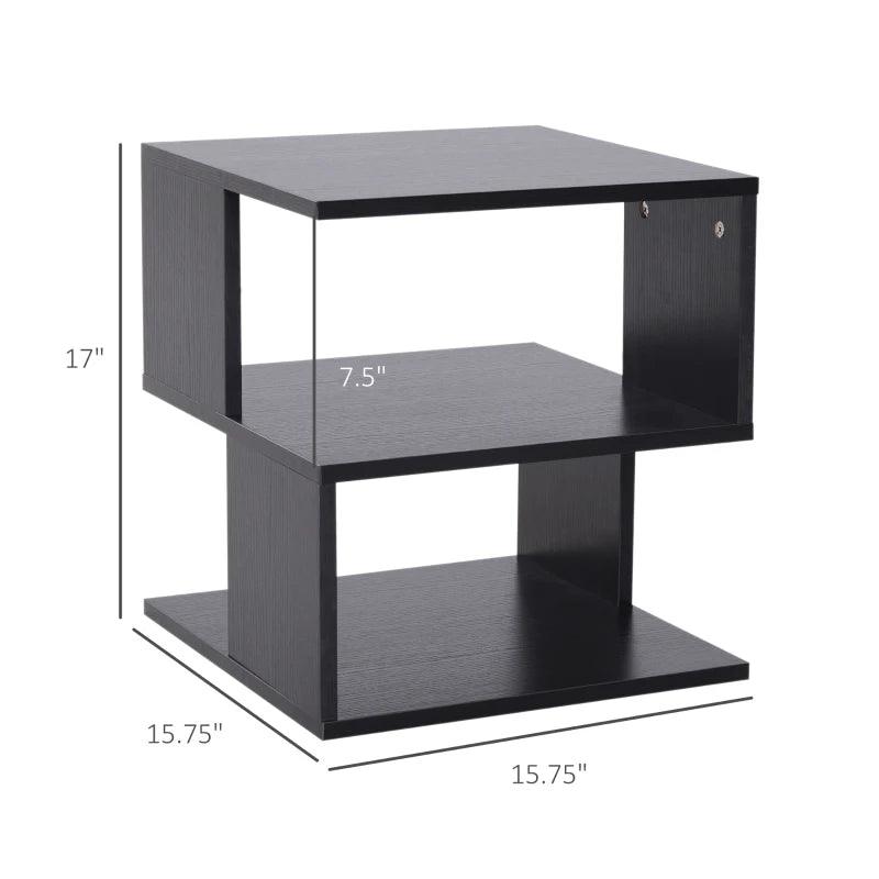 Modern S-Shaped Side Table - Black - Toronto Liquidation Warehouse