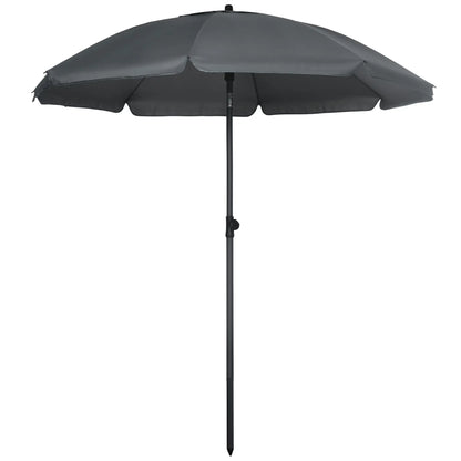 6ft Dark Grey Adjustable Outdoor Patio Umbrella and Parasol
