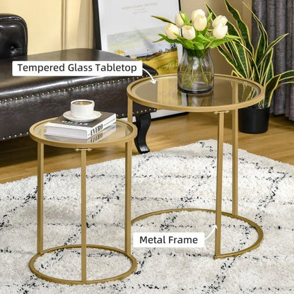 Modern Glass Round Nesting Tables - Toronto Liquidation Warehouse