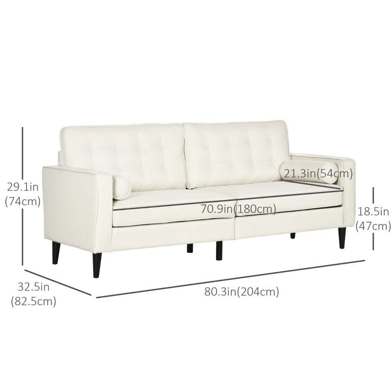 Mid-Century 2-Seater Sofa | Pearl White - Toronto Liquidation Warehouse