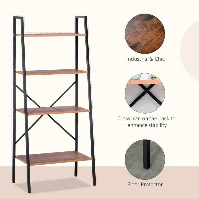 Industrial Ladder Bookshelf | Brown - Toronto Liquidation Warehouse