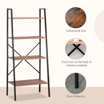 Industrial Ladder Bookshelf | Brown - Toronto Liquidation Warehouse