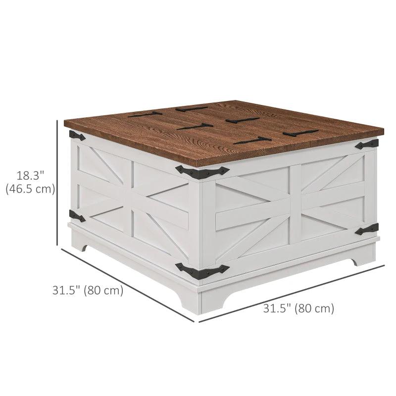 Modern Farmhouse Trunk Coffee Table - White - Toronto Liquidation Warehouse